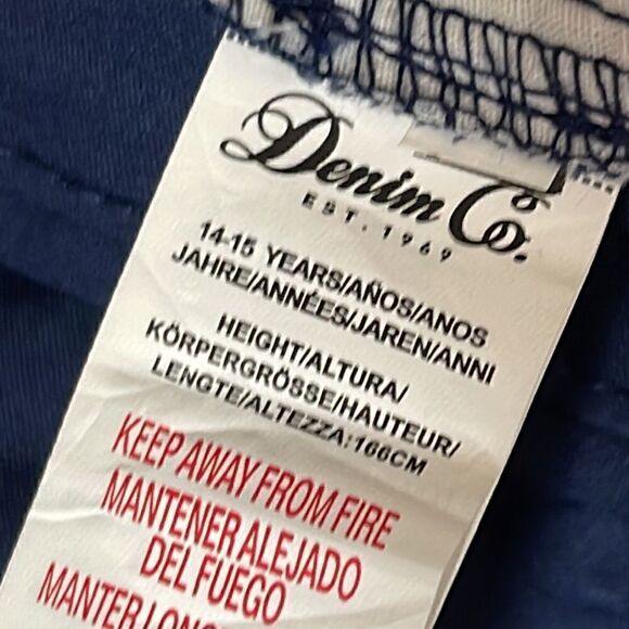 Denim Co. Shorts cargo Girls size 14 uniform Navy Blue Adjustable Length New - Picture 10 of 11